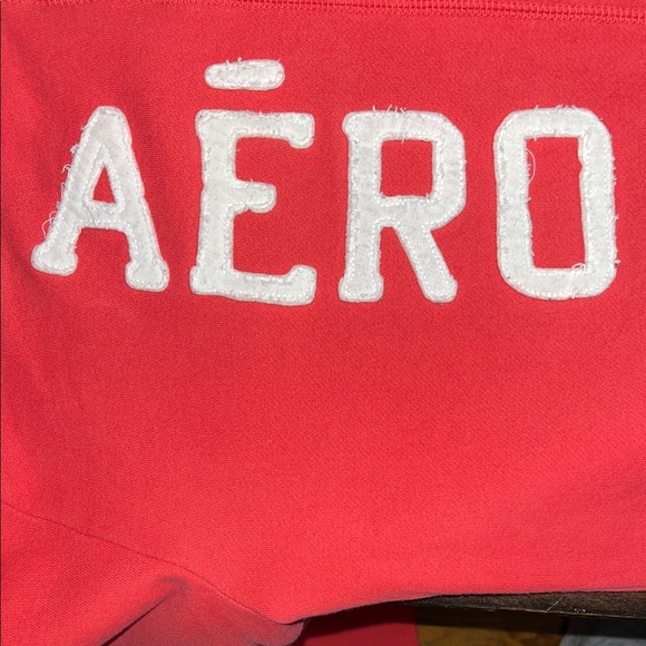 Aeropostale Bright Red and White Embroidered Joggers Size Medium - Picture 9 of 9